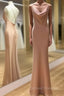 Sleeveless Cowl Neck Long/Floor-Length Sheath/Column Charmeuse Evening Dress