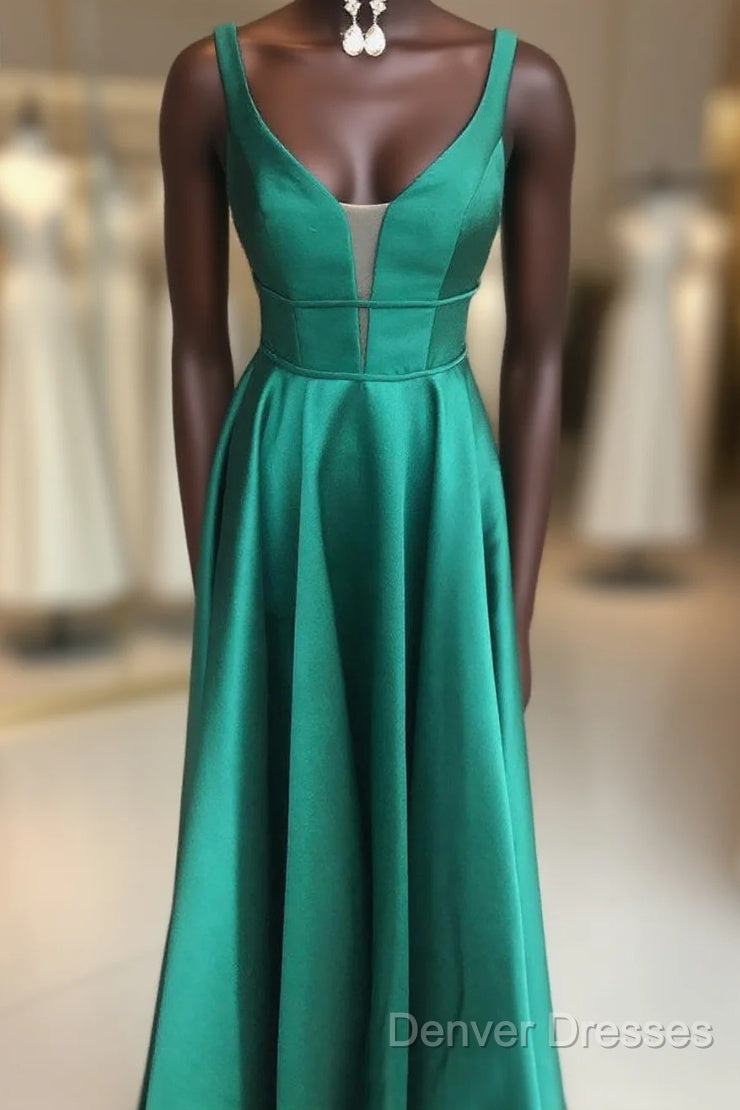 Sleeveless Satin Sweep Train Prom Dress Main image