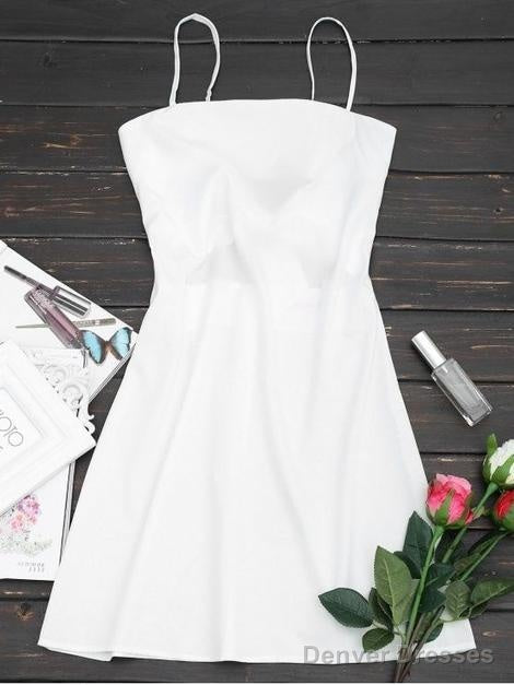 Sleeveless Spaghetti Mini A-Line Short Homecoming Dress