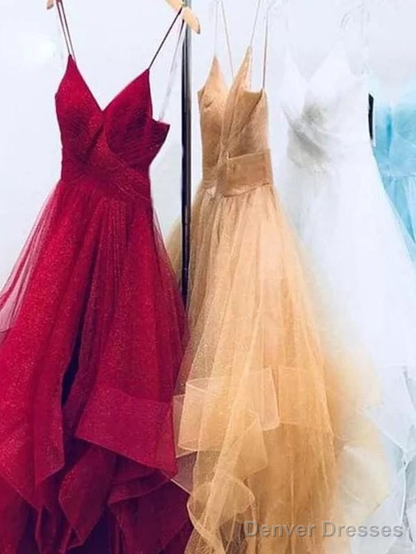 Sleeveless Spaghetti Straps Floor-Length Organza With Ruffles Dresses Main image
