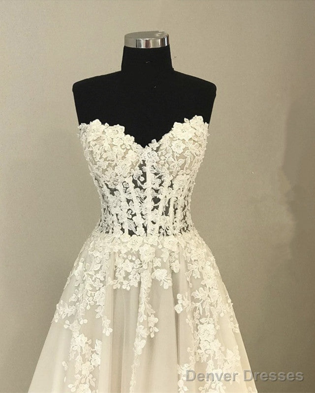 Sleeveless Tulle Wedding Dresses Appliques