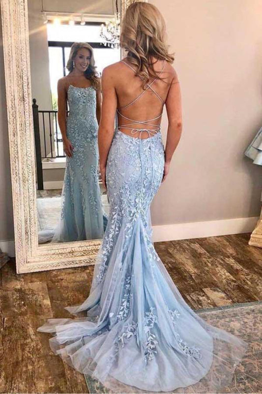 Baby Blue Mermaid Prom Dress | Stock In USA Secondary image