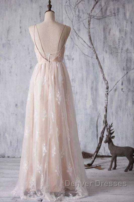 Spaghetti Strap Ruffle Lace A-line Wedding Dress Secondary image