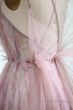Spaghetti Straps Backless Formal Prom Dress For Wedding Party