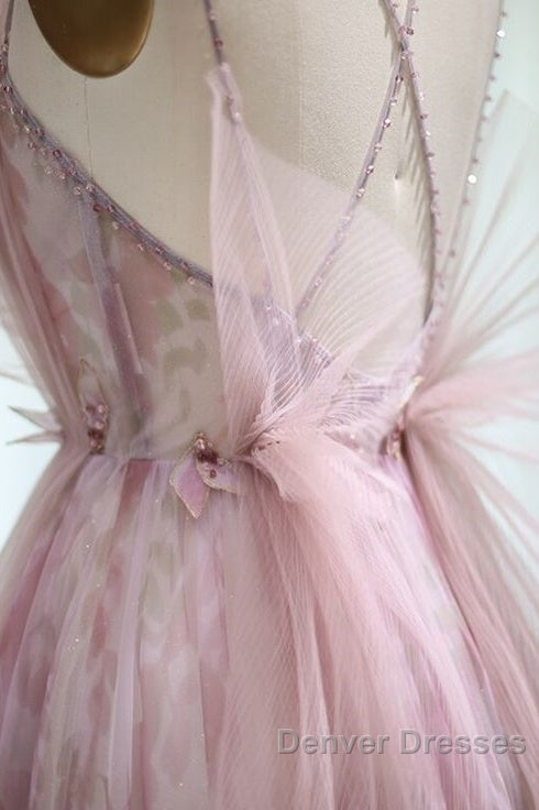Spaghetti Straps Backless Formal Prom Dress For Wedding Party
