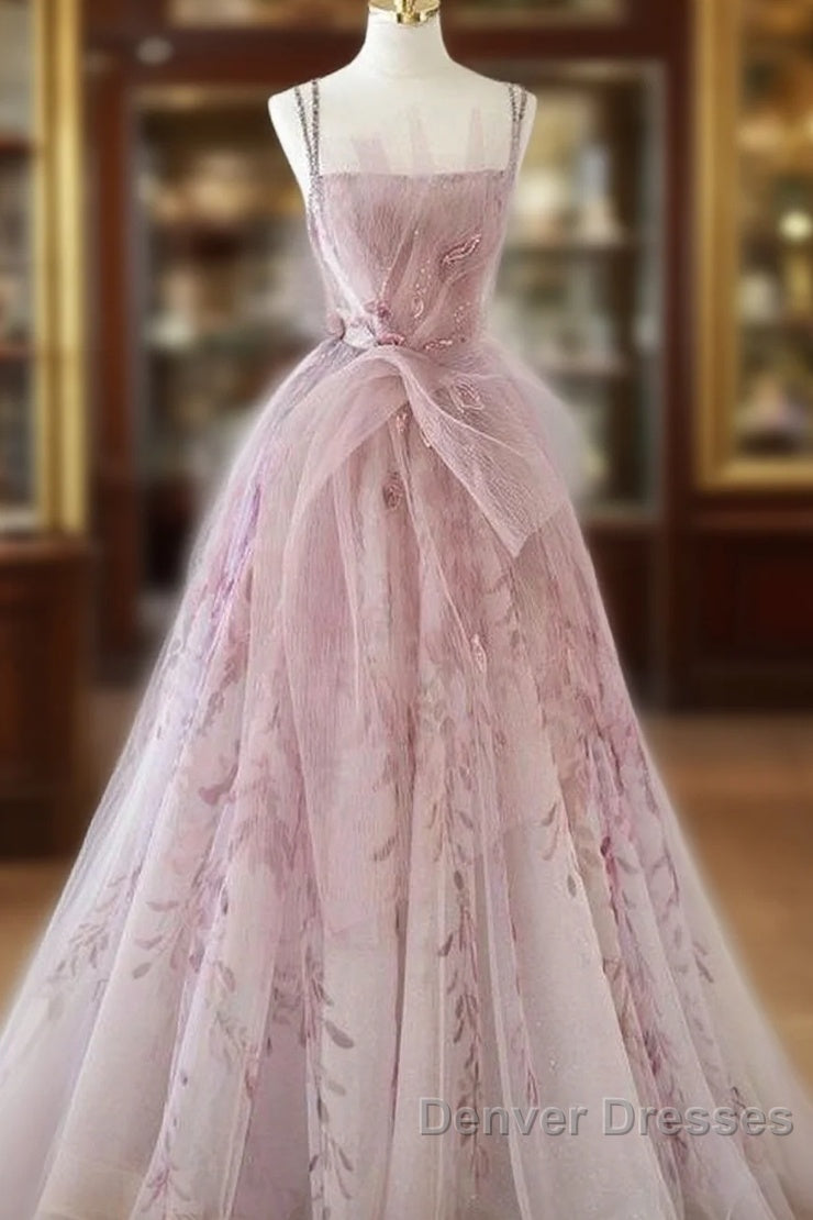 Spaghetti Straps Backless Formal Prom Dress For Wedding Party Main image