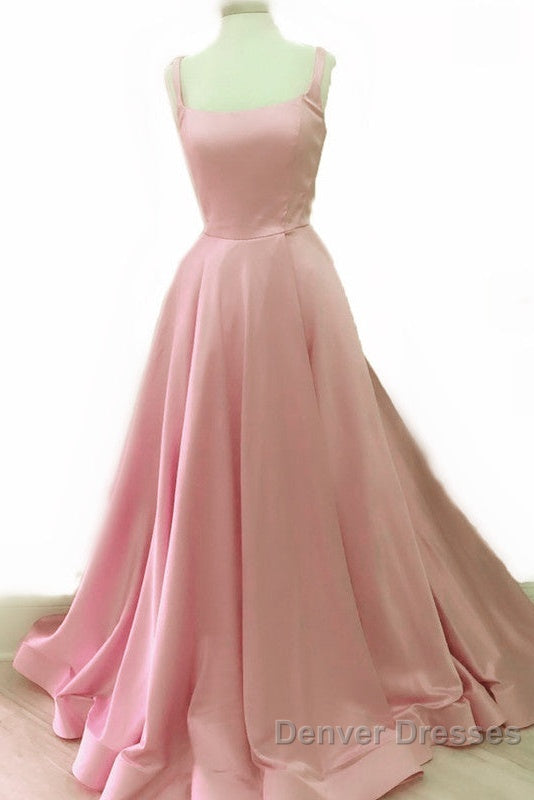 Spaghetti Straps Ball Gown Satin Prom Dress Secondary image