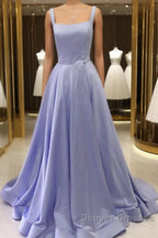 Spaghetti Straps Ball Gown Satin Prom Dress