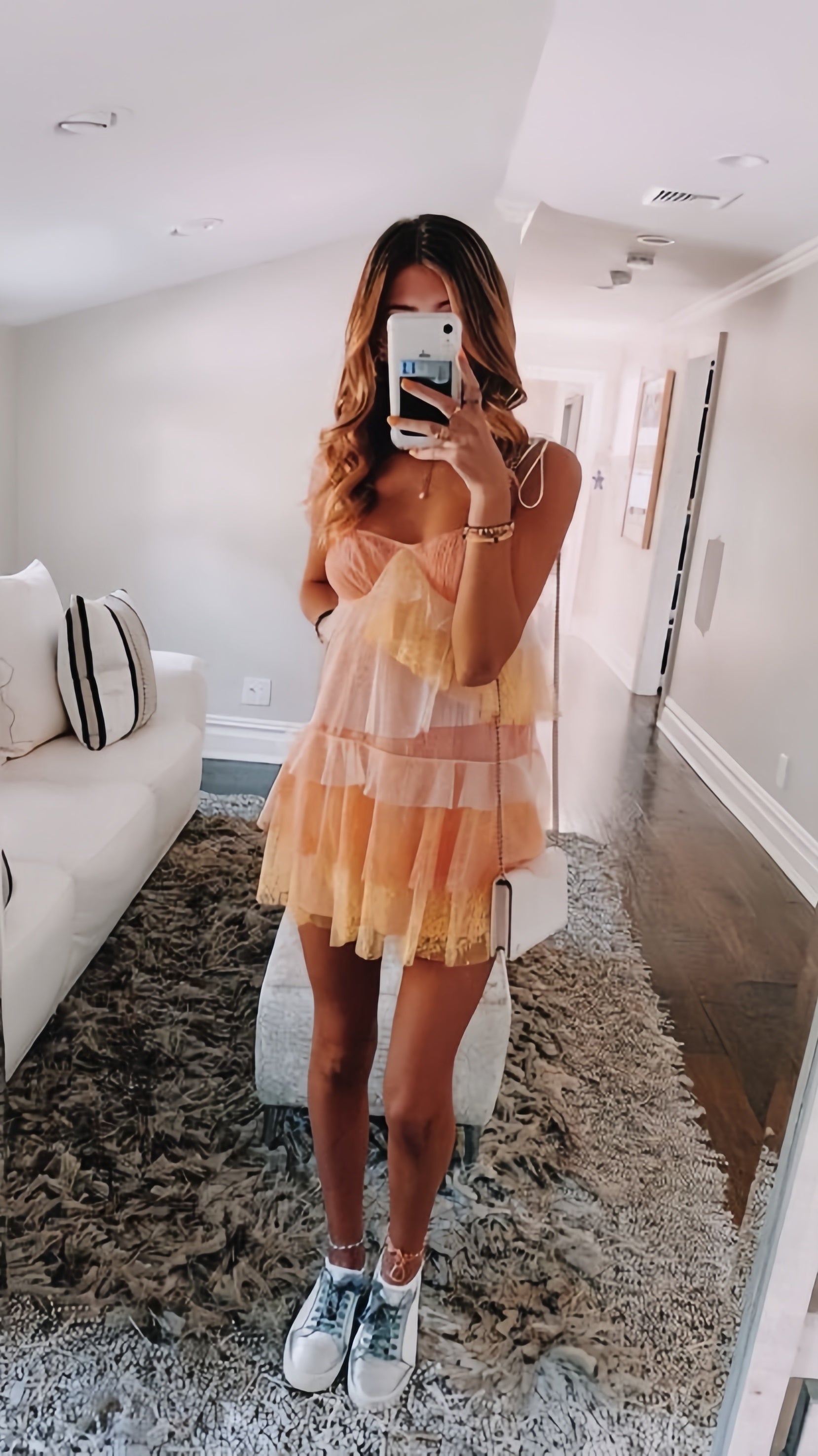 Spaghetti Straps Chiffon Lace Homecoming Dress Mini Prom Dress,