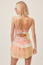 Spaghetti Straps Chiffon Lace Homecoming Dress Mini Prom Dress,