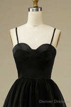 Spaghetti Straps Informal Tea-Length Bridal Gown