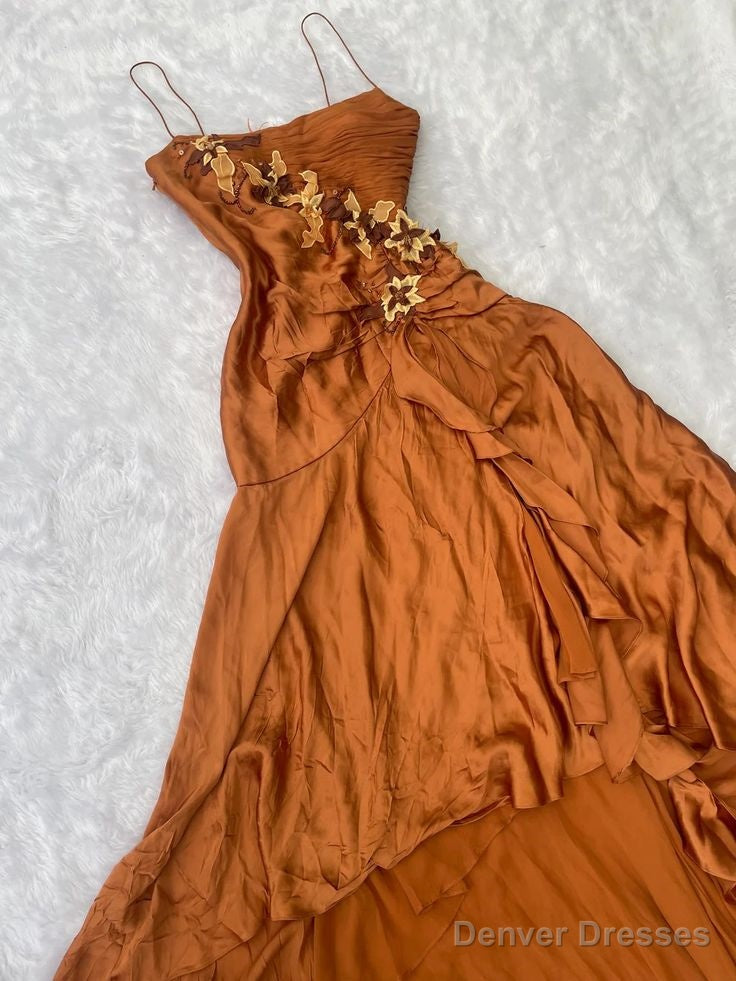 Spaghetti Straps Long Prom Dresses Unique Formal Gowns Secondary image