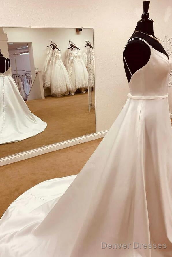 Spaghetti Straps Open Back A-Line Wedding Dress Secondary image