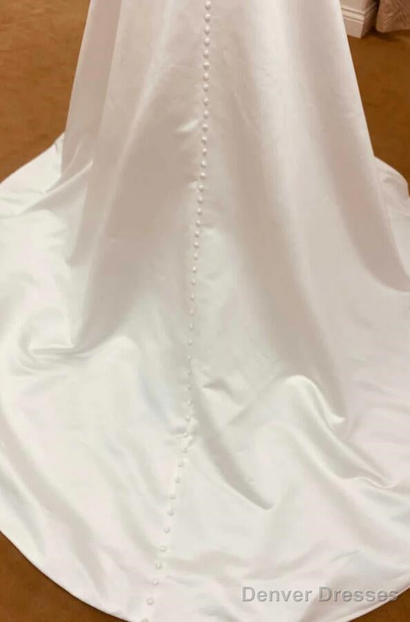 Spaghetti Straps Open Back A-Line Wedding Dress
