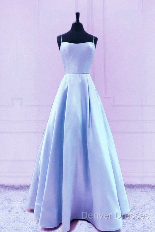 Spaghetti Straps Prom Dress Satin Floor Length Secondary image