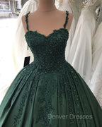 Spaghetti Straps Quinceanera Dress Sweetheart Ball Gown Lace Beaded