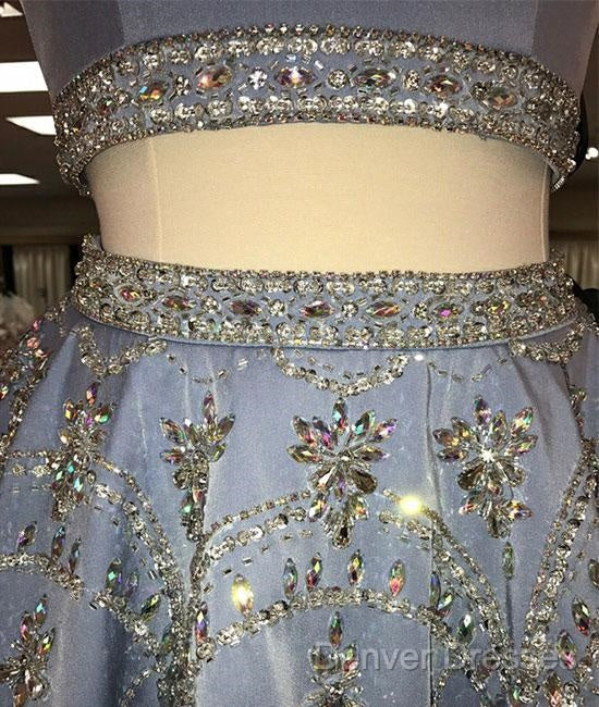 Sparkle Blue Two Pieces Beads Sequin Short Prom Homecoming Dress Secondary image