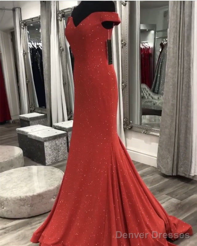 Sparkle Mermaid Off The Shoulder Prom Dresses Main image