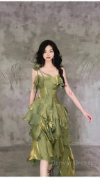 Sparkle Ruffle Prom Dress Causal Birthday Dress Dance Party Dress