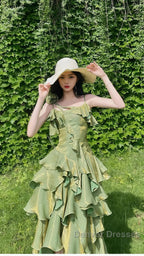 Sparkle Ruffle Prom Dress Causal Birthday Dress Dance Party Dress