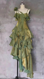 Sparkle Ruffle Prom Dress Causal Birthday Dress Dance Party Dress