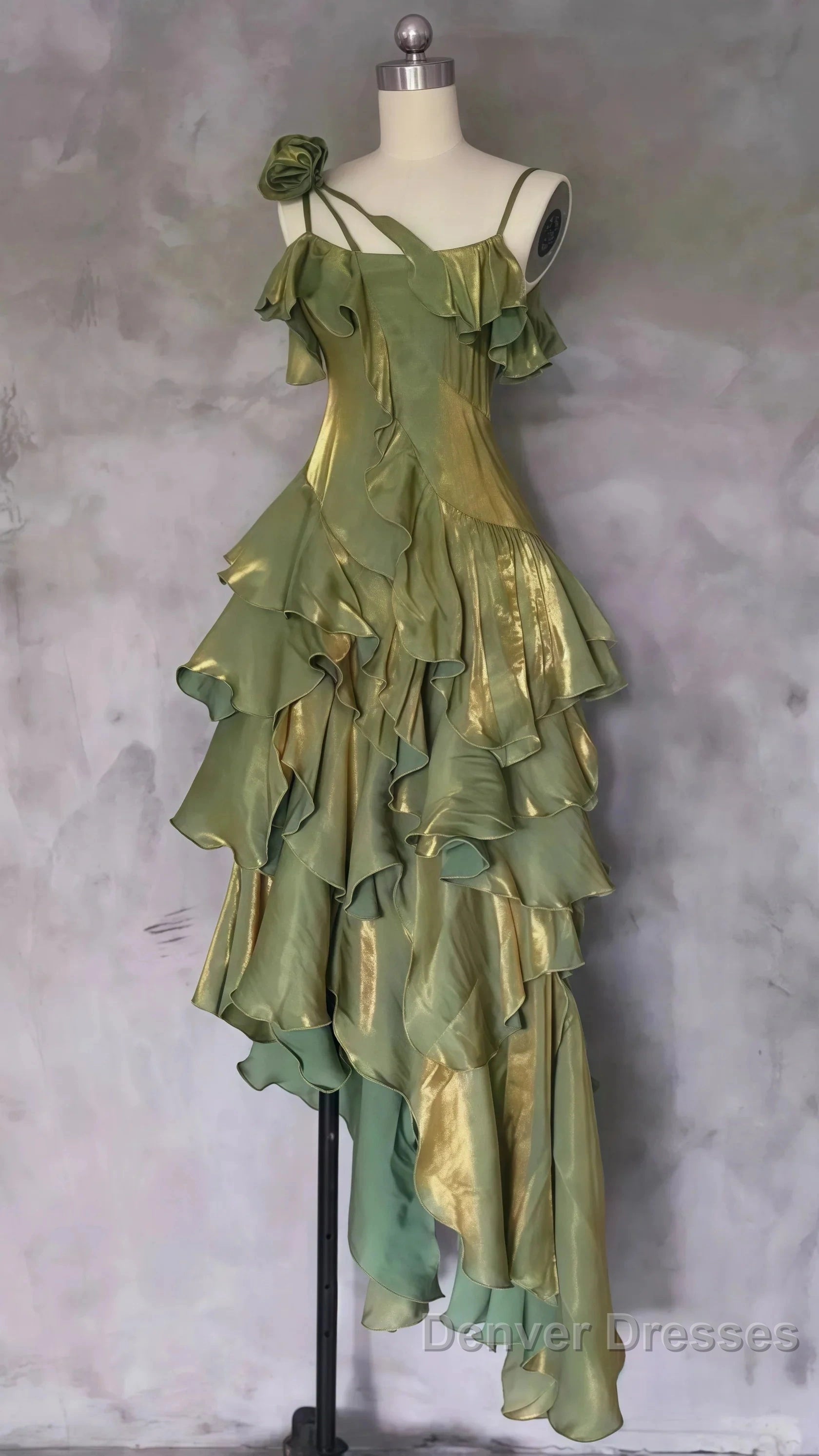 Sparkle Ruffle Prom Dress Causal Birthday Dress Dance Party Dress