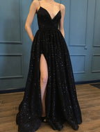 Neck A Line Full Length Evening Dress