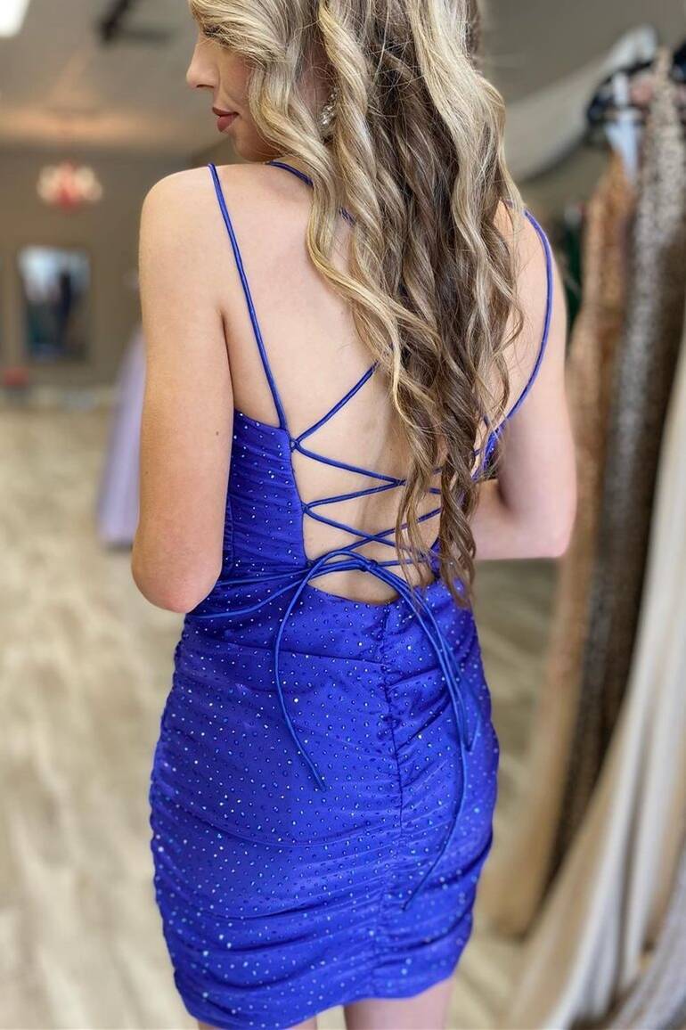 Sparkles Tight Royal Blue Short Homecoming Dress Secondary image