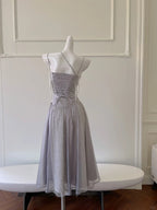 Sparkling A-Line Strap Sequined Tassel Tulle Long Prom Dress Evening Dress