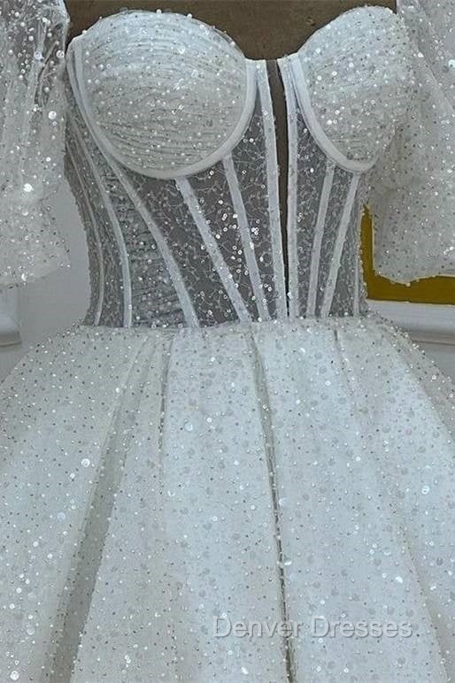 Sparkly A Line Short Cocktail Dress White Sequin 18Th Birthday Outfits