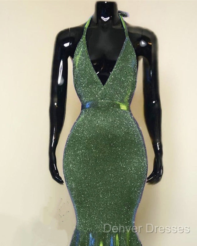 Sparkly Mermaid Halter Ruffles Prom Dress Secondary image