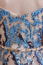 Sparkly Off-the-Shoulder Sequins A line Prom Dresses Floor Length