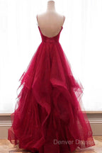 Sparkly Prom Dress V Neckline, Long Homecoming Dress, Formal Dress