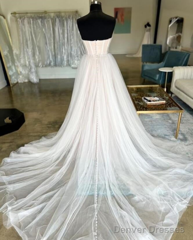 Strapless A-Line Tulle Wedding Dress