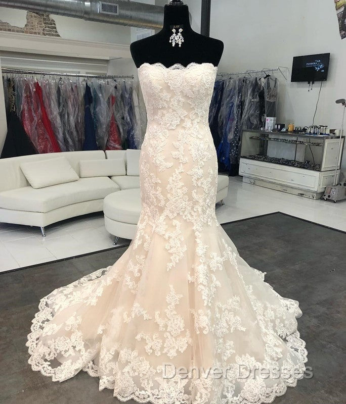 Strapless Bodice Corset Mermaid Lace Wedding Dress For Bride Secondary image