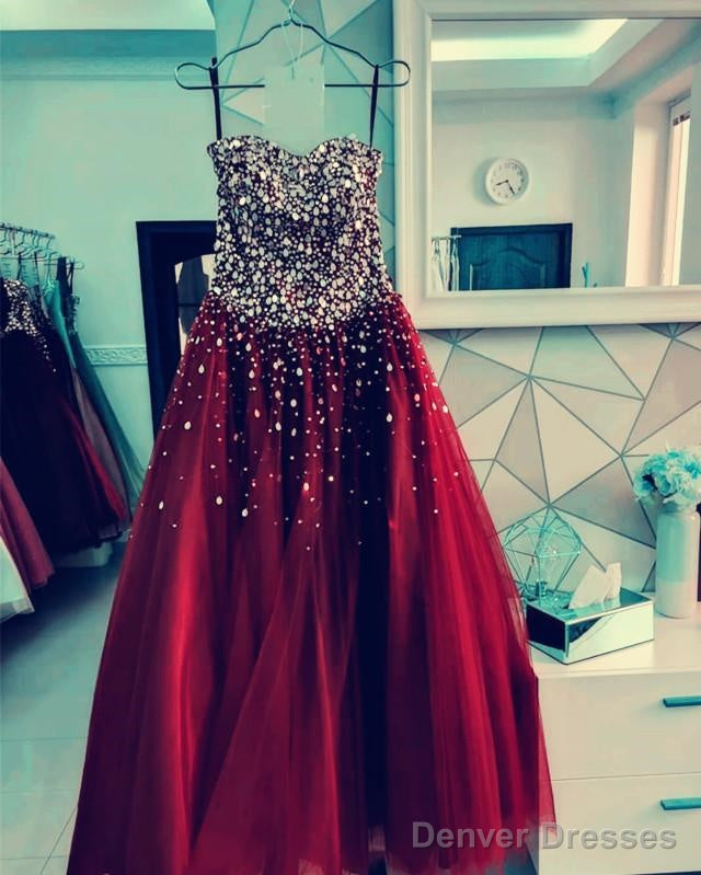 Strapless Bodice Corset Tulle Ball Gowns Prom Dresses Sequin Beaded Secondary image