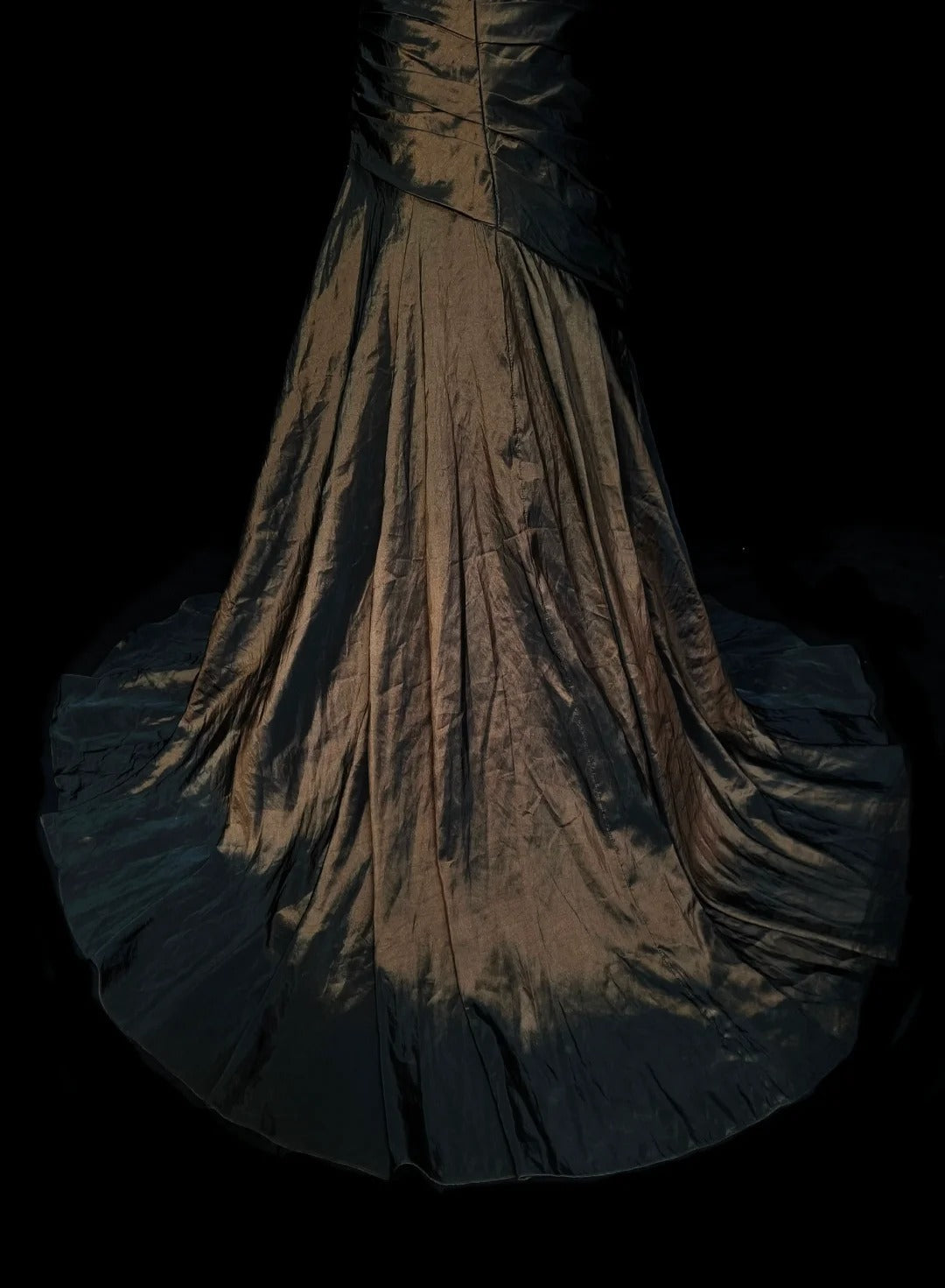 Strapless Brown Vintage Evening Dress, Sleeveless Long Party Gowns