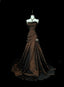 Strapless Brown Vintage Evening Dress, Sleeveless Long Party Gowns