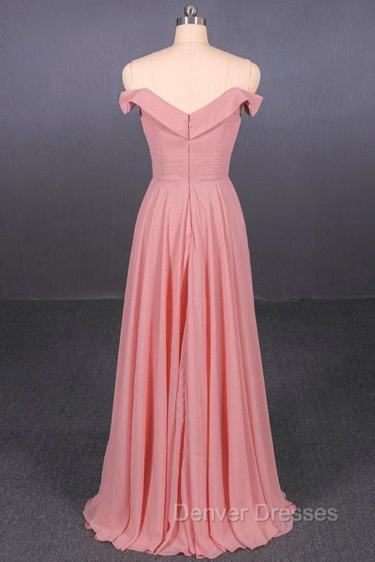 Strapless Floor Length Chiffon Pink Prom Simple A Line Bridesmaid Dress Secondary image