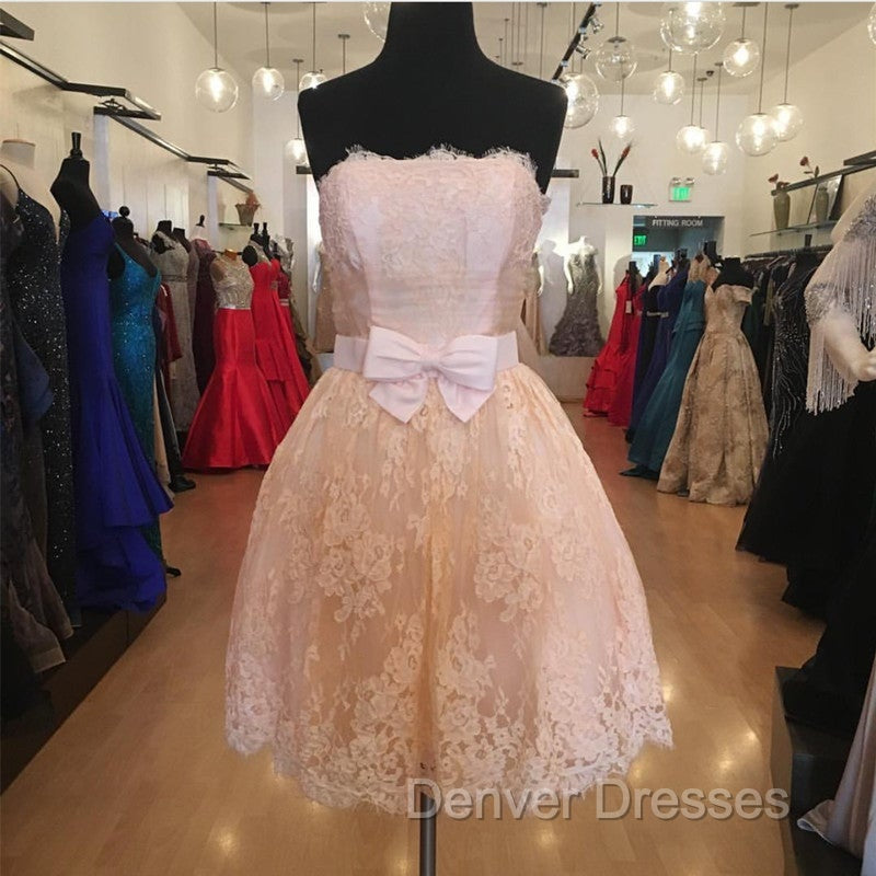 Strapless Lace Homecoming Dress Short Prom Gown Secondary image