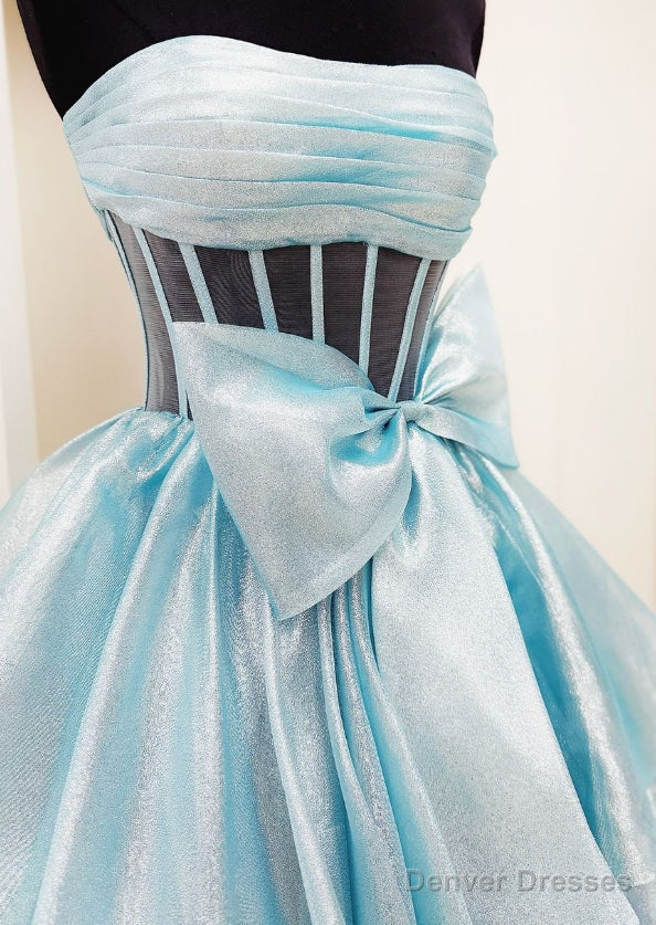 Strapless Long Prom Dress with Bow and Ruffle Skirt Secondary image