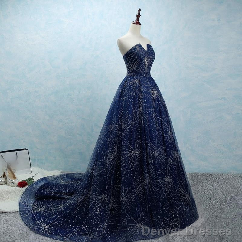 Strapless Long Tulle Ball Gowns Evening Dresses With Sequins Main image