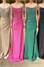 Strapless Mermaid Beaded Long Prom Dress With Slit