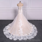 Strapless Mermaid Lace Wedding Dresses Trumpet Bride Dress
