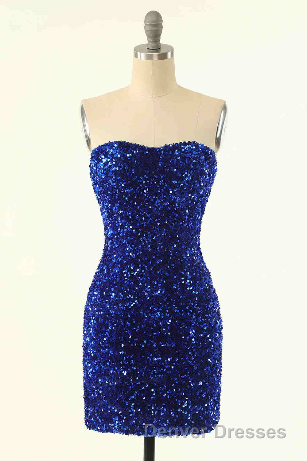 Strapless Pink Sequined Bodycon Homecoming Dress Secondary image