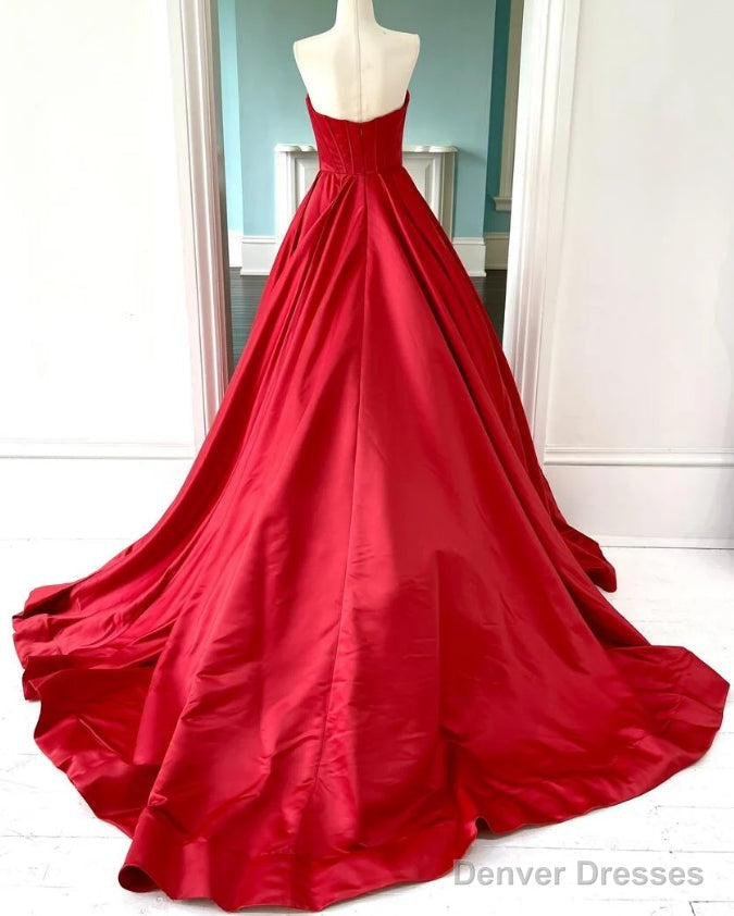 Strapless Red Long Prom Dress Secondary image