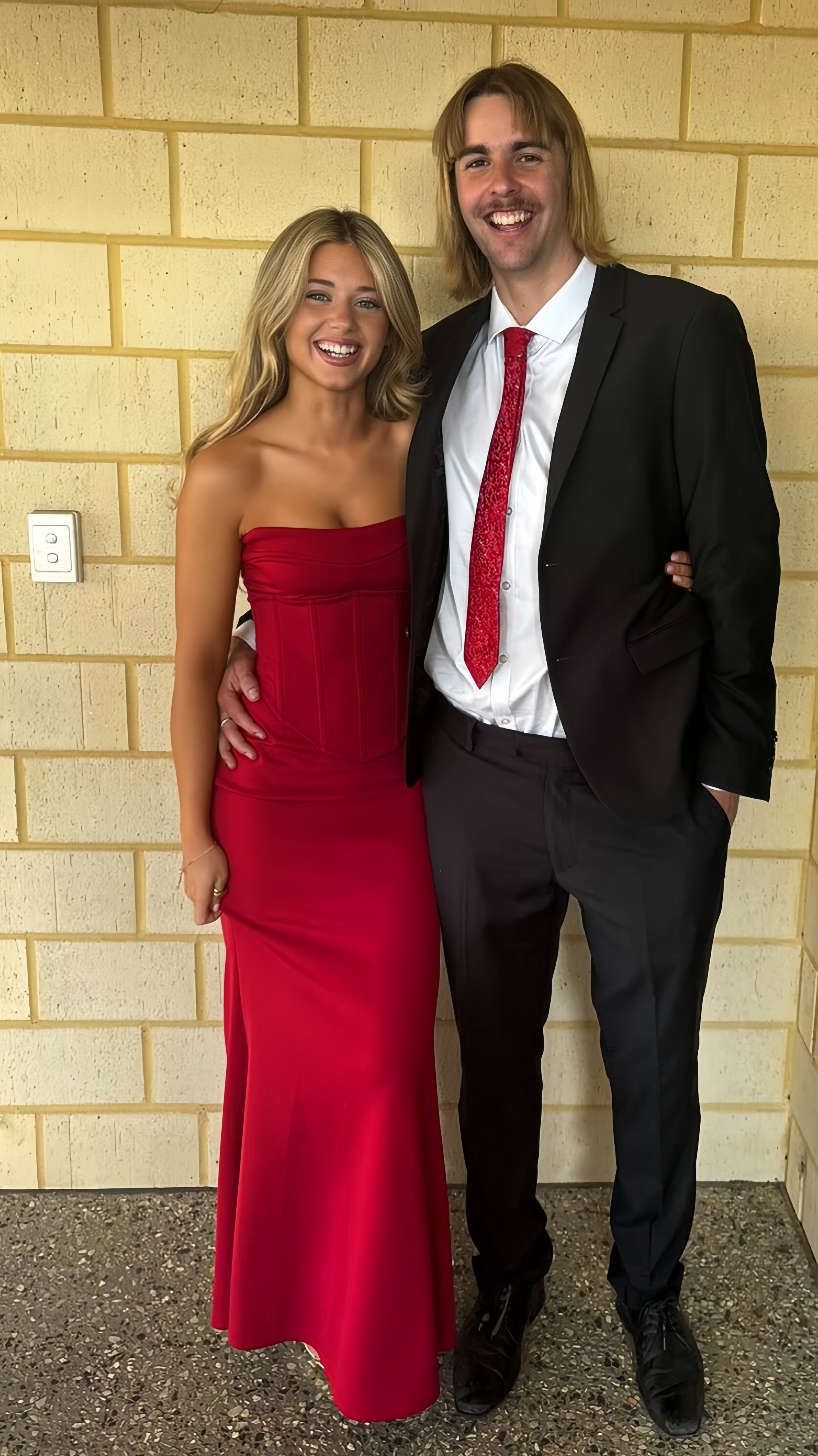 Strapless Red Mermaid Long Prom Dress, Secondary image