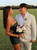 Strapless Sheath Short Homecoming Dresses With Keyhole
