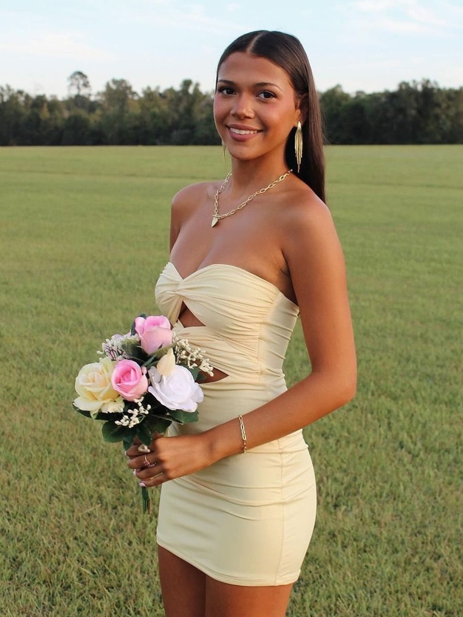Strapless Sheath Short Homecoming Dresses With Keyhole Main image