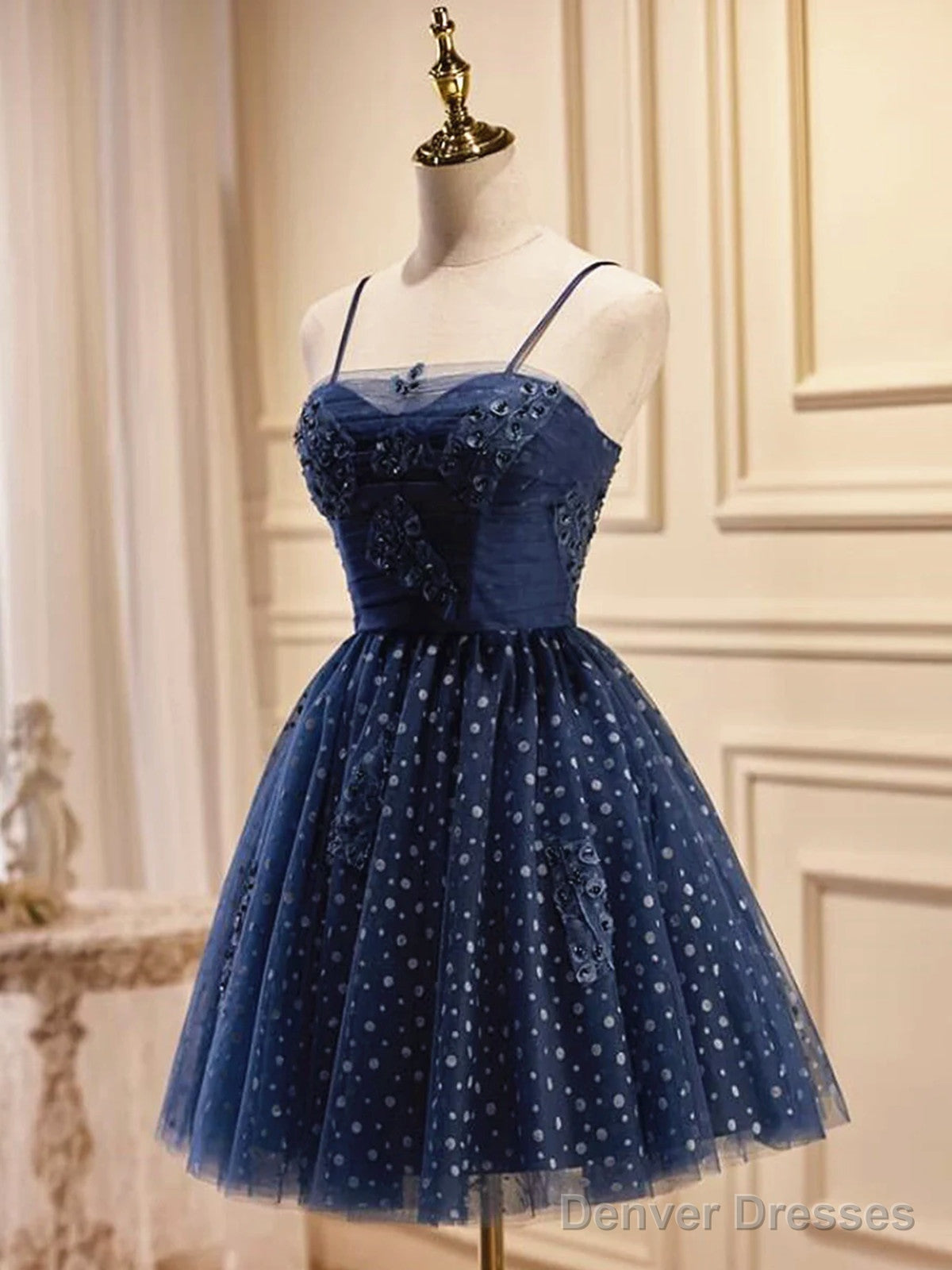 Strapless Short Navy Blue Prom Dresses, Short Dark Blue Formal Homecoming Dresses Secondary image